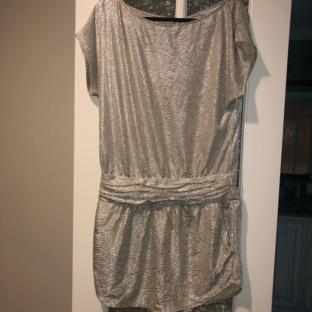 BCBGeneration gold mini dress w/cinched waist (8)